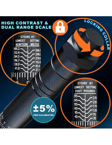 Juego de Llave de Torque Aiourx 1/2" 20-295 ft-lb 3 Piezas