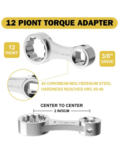 Juego de Adaptadores de Torque ANPUDS 12 Piezas SAE 3/8"