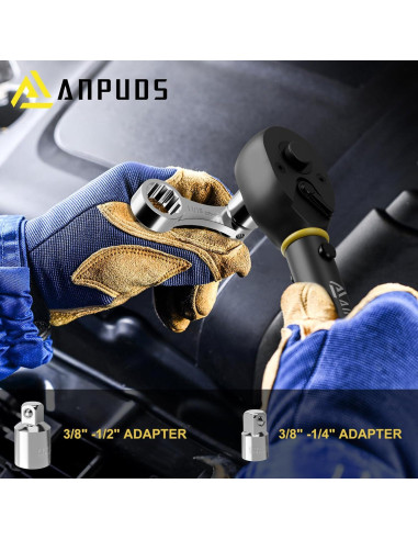 Juego de Adaptadores de Torque ANPUDS 12 Piezas SAE 3/8"