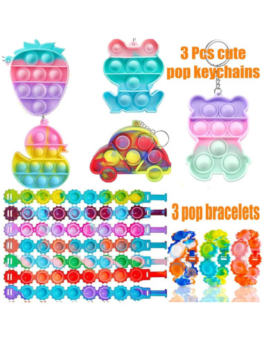 128 Piezas Juguetes Fidget para Niños - Rellenos de Piñata y Premios