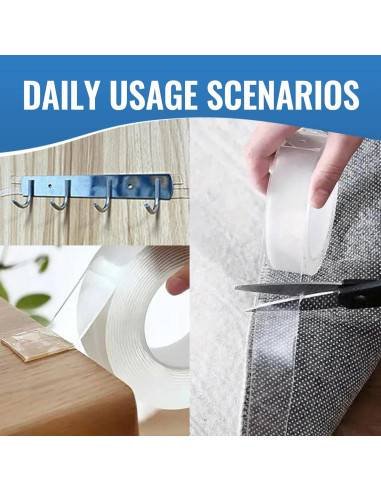 Cinta Adhesiva Doble Cara Nano 3 cm x 3 m Resistente al Agua