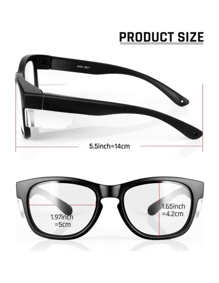 Gafas de Seguridad MORK&SUKY con Protectores Laterales ANSI Z87.1