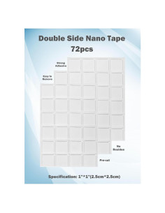 Cinta Adhesiva Doble Cara G GAMIT 72 Piezas 2.5x2.5cm Transparente