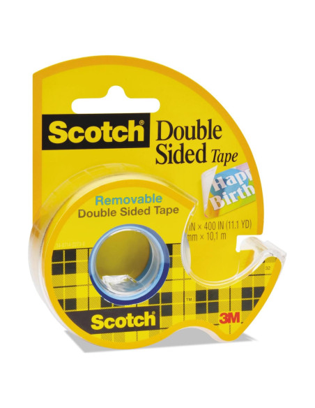 Cinta Doble Cara Removible Scotch 1.9 cm x 101.6 m con Dispensador