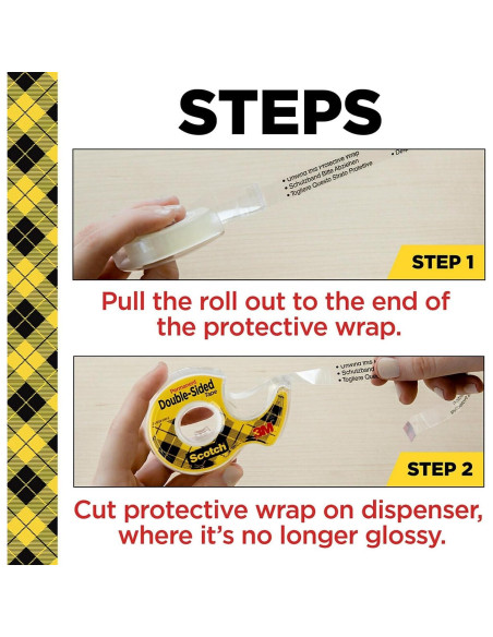 Cinta Doble Cara Removible Scotch 1.9 cm x 101.6 m con Dispensador