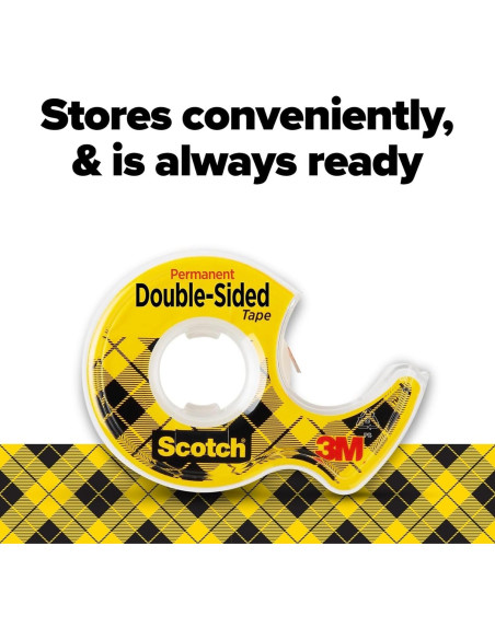 Cinta Doble Cara Removible Scotch 1.9 cm x 101.6 m con Dispensador
