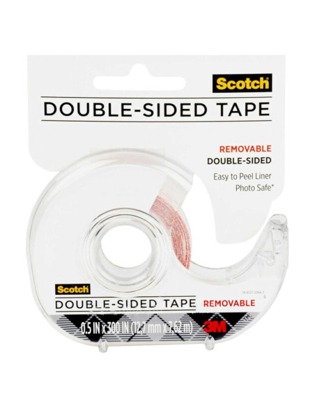 Cinta Doble Cara Removible Scotch 1.27 cm x 762 cm para Manualidades Cinta Doble Cara Removible Scotch 1.27 cm x 762 cm para Manualidades