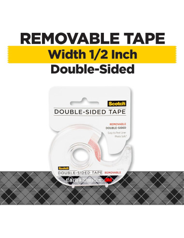 Cinta Doble Cara Removible Scotch 1.27 cm x 762 cm para Manualidades