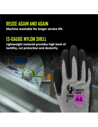 Guantes de Corte A6 MAGID Hyperon - 12 Pares Talla 8