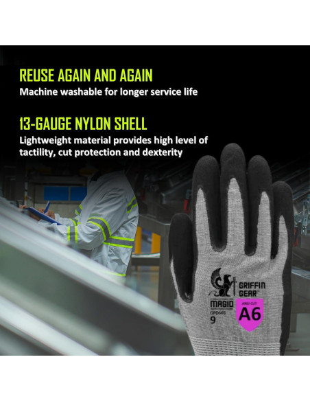 Guantes de Corte A6 MAGID Hyperon - 12 Pares Talla 8