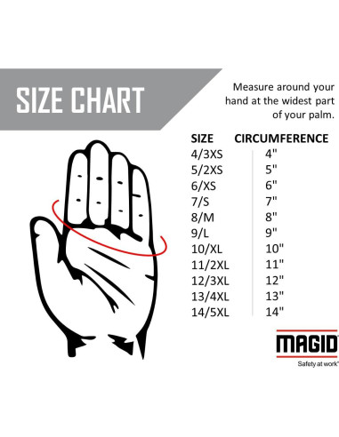 Guantes de Trabajo MAGID D-ROC A2 TriTek 15-Gauge 1 Par