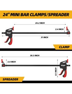 Garras de barra EHDY 24" (60.96 cm) 2 piezas abrazadera F 2