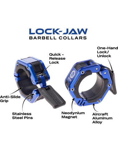 Collar de Barbell Lock-Jaw Flex Gris - Aluminio Aeronáutico