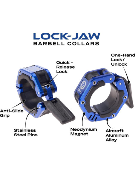 Collar de Barbell Lock-Jaw Flex Gris - Aluminio Aeronáutico Collar de Barbell Lock-Jaw Flex Gris - Aluminio Aeronáutico