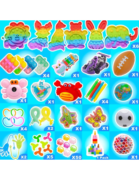 1000 Juguetes Fidget para Fiestas - Relleno de Piñata ZEAYOU