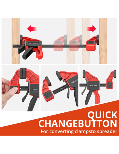 Abrazaderas de Carpintería GETLITOOL 6 Pulgadas 2 Pcs 165 lbs