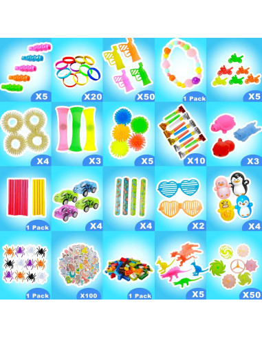 1000 Juguetes Fidget para Fiestas - Relleno de Piñata ZEAYOU
