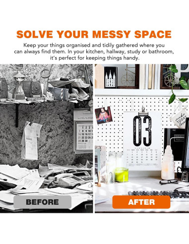 Organizador de Pared Tablero Perforado SKYFOOST 6 Piezas Blanco