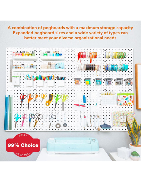 Organizador de Pared Tablero Perforado SKYFOOST 6 Piezas Blanco
