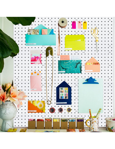 Organizador de Pared Tablero Perforado SKYFOOST 6 Piezas Blanco