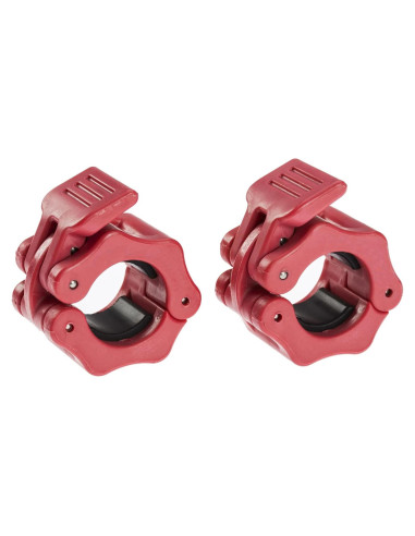 Abrazaderas de barra de 25mm GW Tech Rojo - Par de collares de pesas