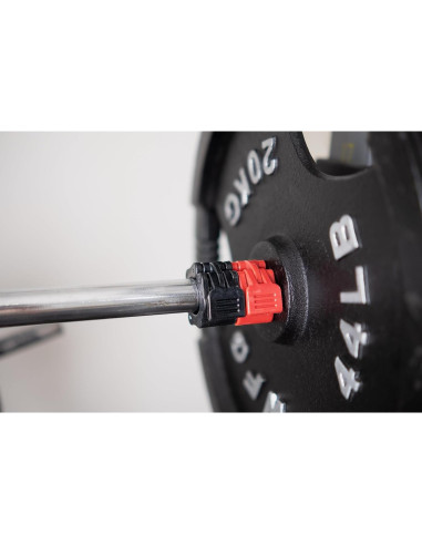 Abrazaderas de barra de 25mm GW Tech Rojo - Par de collares de pesas