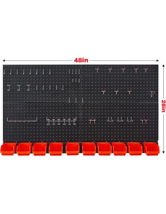 Organizador de Pared Ultrawall Negro, 4 Pegboards y 59 Piezas 2