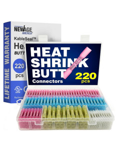 Kit de Conectores Termocontraíbles New Age 220 Piezas AWG 26-10