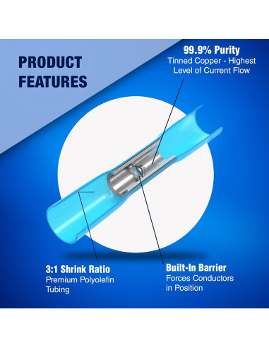 Kit de Conectores Termocontraíbles New Age 220 Piezas AWG 26-10