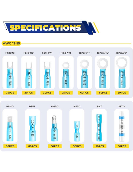 Kit de Conectores de Cable Termoretráctiles FORCA 740pcs