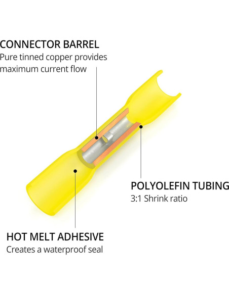 Kit de Conectores de Empalme de Calor Wirefy 180 PCS - 22-10 AWG