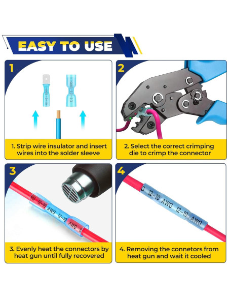 Kit de Conectores de Cable Termoretráctiles FORCA 740pcs