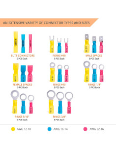 Kit de Conectores Eléctricos Wirefy 120 PCS - Termoretráctiles 2