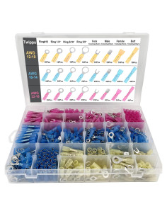 Kit de Conectores Termocontraíbles Twippo 550 Piezas 22-10AWG