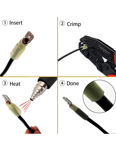 Kit de Conectores Termocontraíbles Twippo 550 Piezas 22-10AWG