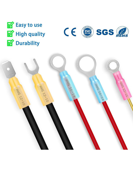 Kit de Conectores Termocontraíbles Twippo 550 Piezas 22-10AWG