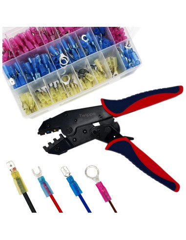 Kit de Conectores Termocontraíbles Twippo 550 Piezas 22-10AWG
