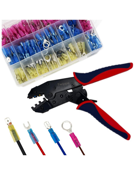 Kit de Conectores Termocontraíbles Twippo 550 Piezas 22-10AWG
