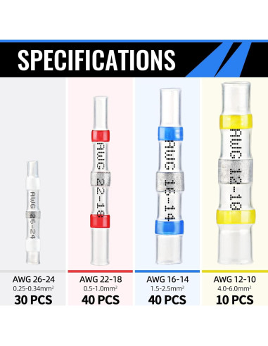 Kit de 120 Conectores de Cable Aislados Sopoby - Impermeables