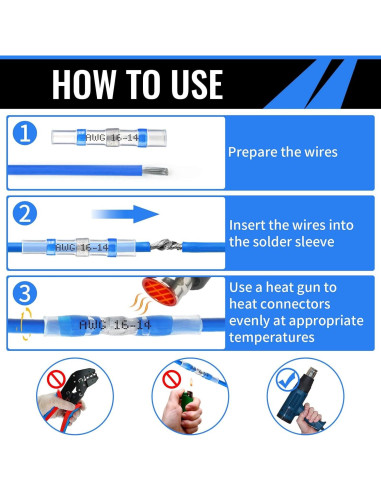 Kit de 120 Conectores de Cable Aislados Sopoby - Impermeables