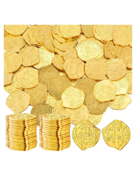 Juego de 200 Monedas Pirata de Metal Hanaive - Oro - 2.7 cm