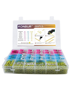 Kit de Conectores Termoretráctiles KONBUR 580Pcs Aislados