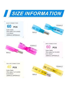 Kit de 160 Conectores de Bala Termoretráctiles PRECIHW 2