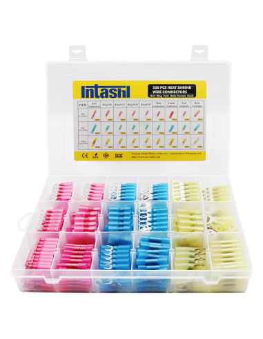 Kit de Conectores Termoretráctiles Intashi 520PCS AWG 22-10