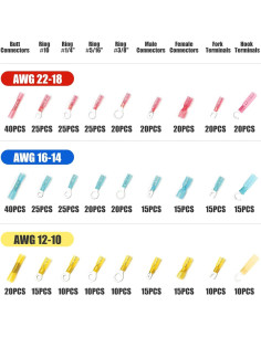 Kit de Conectores Termoretráctiles Intashi 520PCS AWG 22-10 2