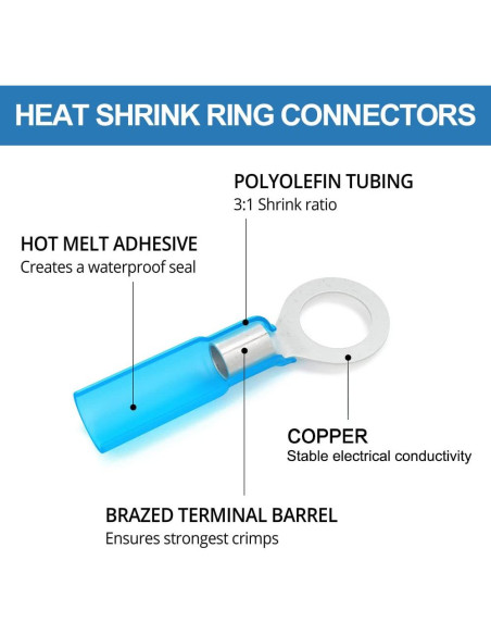 Kit de Conectores Termoretráctiles Intashi 520PCS AWG 22-10