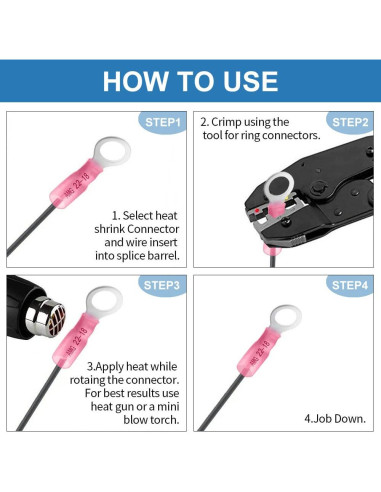 Kit de Conectores Termoretráctiles Intashi 520PCS AWG 22-10