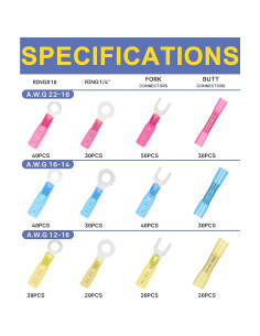 Conjunto de Conectores de Cable Termoretráctiles Haisstronica 380PCS 2