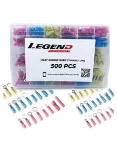 Kit de Conectores Termoretráctiles Legend 37 - 500 Piezas, 22-10 AWG