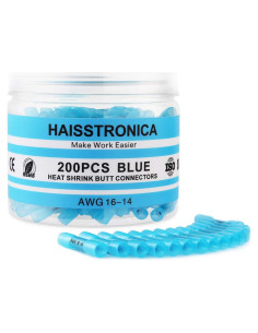 Conectores de Empalme Termocontraíbles Haisstronica 200PCS 16-14 AWG Azul